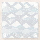 Blaues Wellenmuster 01 Glasuntersetzer (Rückseite)