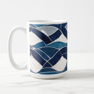 Blaues Wellenmuster 01 Kaffeetasse