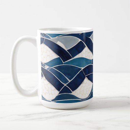 Blaues Wellenmuster 01 Kaffeetasse (Links)