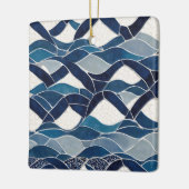 Blaues Wellenmuster 01 Keramikornament (Links)