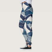 Blaues Wellenmuster 01 Leggings (Links)