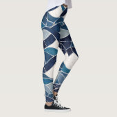 Blaues Wellenmuster 01 Leggings (Rechts)