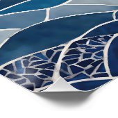 Blaues Wellenmuster 01 Poster (Ecke)