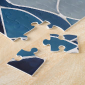 Blaues Wellenmuster 01 Puzzle (Seite)