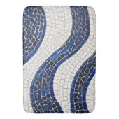 Blaues Wellenmuster 04 Badematte (Vorderseite Vertikal)