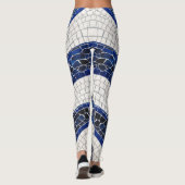 Blaues Wellenmuster 04 Leggings (Rückseite)