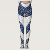 Blaues Wellenmuster 04 Leggings (Vorderseite)