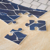 Blaues Wellenmuster 04 Puzzle (Seite)