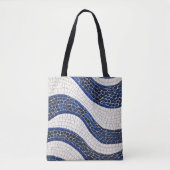 Blaues Wellenmuster 04 Tasche (Vorderseite)