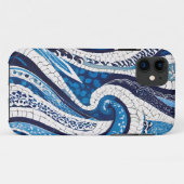 Blaues Wellenmuster 05 Case-Mate iPhone Hülle (Rückseite (Horizontal))