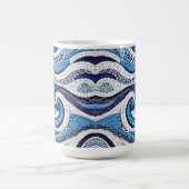 Blaues Wellenmuster 05 Kaffeetasse (Mittel)