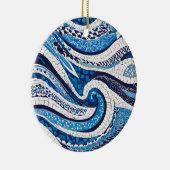 Blaues Wellenmuster 05 Keramik Ornament (Rechts)