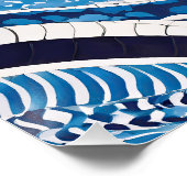 Blaues Wellenmuster 05 Poster (Ecke)