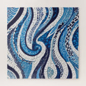 Blaues Wellenmuster 05 Puzzle (Horizontal)