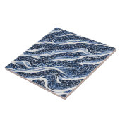 Blaues Wellenmuster 15 Fliese (Seite)