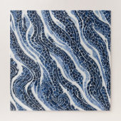 Blaues Wellenmuster 15 Puzzle (Horizontal)