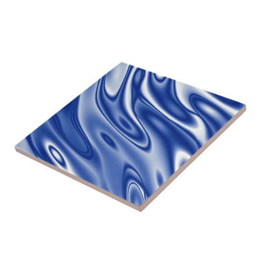 Blaues Wellenmuster Fliese (Seite)