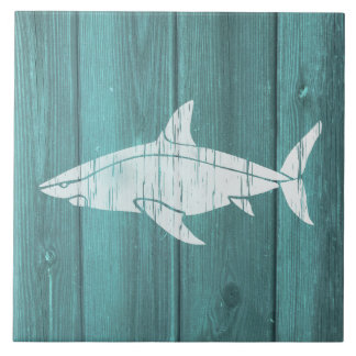 Blaues Wetterboard Shark Design Fliese