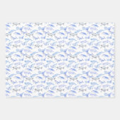 Blaues Whale-Muster Geschenkpapier Set (Vorderseite 3)