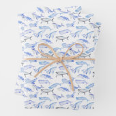 Blaues Whale-Muster Geschenkpapier Set (Beispiel)