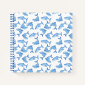 Blaues Whale-Muster Notizbuch (Vorderseite)