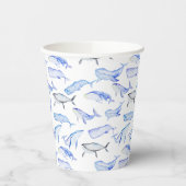 Blaues Whale-Muster Pappbecher (Links)