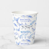 Blaues Whale-Muster Pappbecher (Rechts)