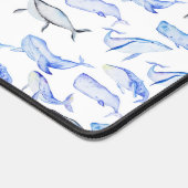Blaues Whale-Muster Schreibtischunterlage (Ecke)