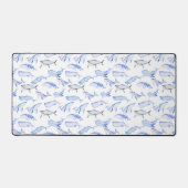 Blaues Whale-Muster Schreibtischunterlage (Vorderseite)