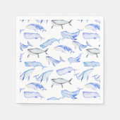 Blaues Whale-Muster Serviette (Vorderseite)
