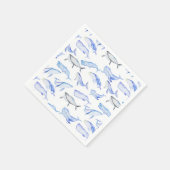 Blaues Whale-Muster Serviette (Ecke)