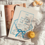 Blaues Whimsikhandgezeichnetes Lemon Brautparty Einladung