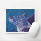 Blaues Whippet Mousepad (Mit Mouse)