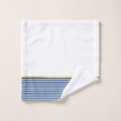 BLAUES WHUE STRIPE GOLD BADEZIMMER TOWEL SET (Waschlappen)