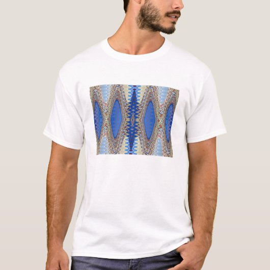 Blaues wiederholendes T-Shirt (Vorderseite)