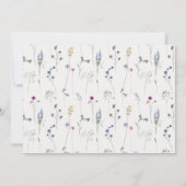 Blaues Wildblume-Aquarellfarben-Monogramm-Foto-Wap Save The Date (Rückseite)