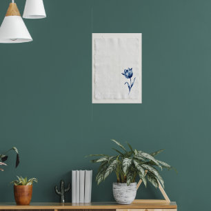 Blaues Wildblumen-Botanik-Poster Poster