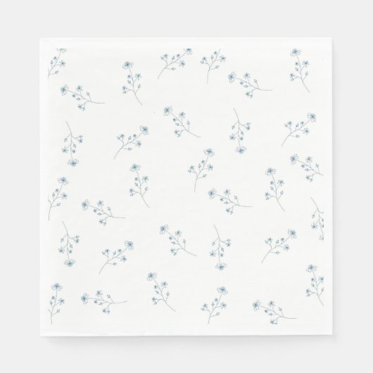 Blaues Wildblumenmuster Serviette (Vorderseite)