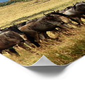 Blaues Wildgehest (Gnu)-Migrationsplakat, Print, B Poster (Ecke)