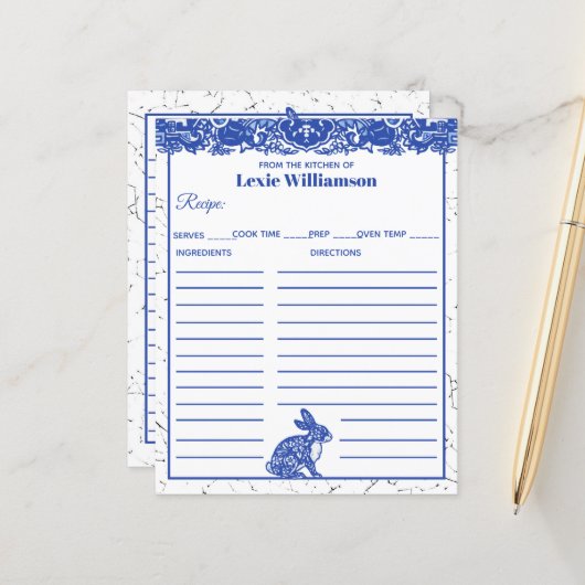 Blaues Wildkaninchen aus Küche nach Maß (Vorderseite/Rückseite Beispiel)