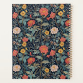 Blaues William Morris Blumenmuster Elegantes Monog Planer (Rückseite)