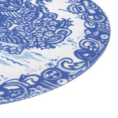 Blaues Willow Rabbit Island White Whimsical Toile Schneidebrett (Ecke)