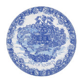 Blaues Willow Rabbit Island White Whimsical Toile  Schneidebrett (Vorderseite)