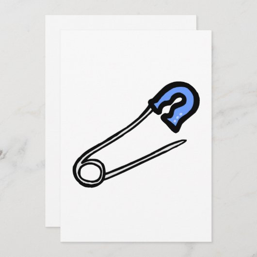 blaues Windel-Button Einladung (Vorne/Hinten)