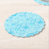 Blaues Wintergeschenk & Stechpalme, Weihnachtsfeie Untersetzer (angewinkelt)