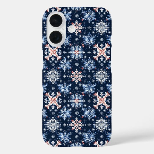 Blaues Wintermuster Case-Mate iPhone Hülle (Rückseite)