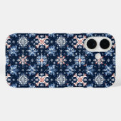 Blaues Wintermuster Case-Mate iPhone Hülle (Rückseite (Horizontal))