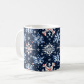 Blaues Wintermuster Kaffeetasse (Vorderseite Links)