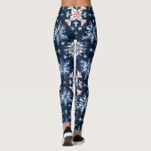 Blaues Wintermuster Leggings (Rückseite)