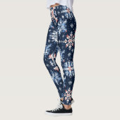 Blaues Wintermuster Leggings (Links)